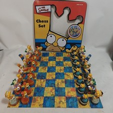 I Simpson Set Scacchi 3D Latta da Collezione Completo Con Tutti i Giochi Pezzi E Tavola 