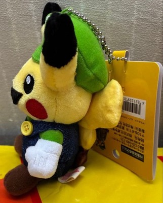 Pokémon Center KYOTO PIKACHU Mario Luigi Plush Keychain Limited
