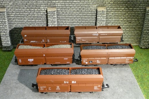Spur N Trix 8520 erzwagen Arnold 4940 Erzwagen  Minitrain Minibahn braun 5er Set | Condition: Gebraucht