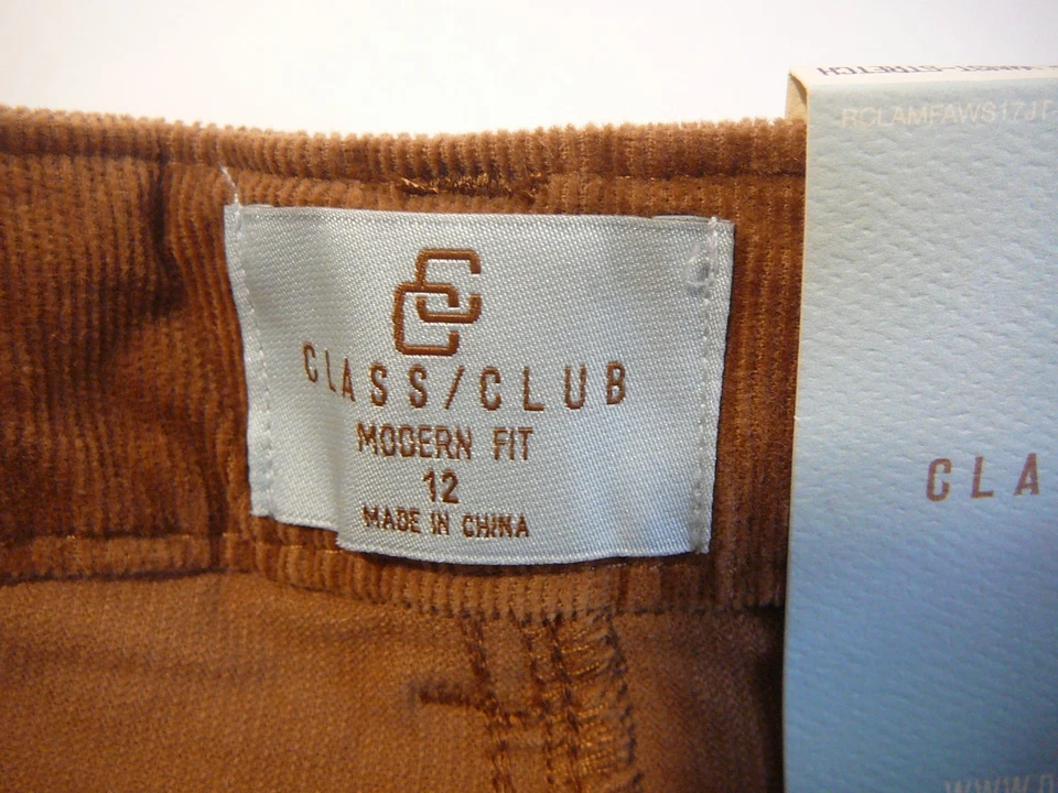 CLASS CLUB Dillard's Estudiante Juvenil Pana Pantalones Niños 12 Ajustables Marrón Óxido  Foto 4 de 4