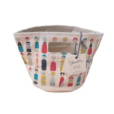 NWT Petit Pehr Colorful Doll Print Baby Mini Canvas Storage Basket