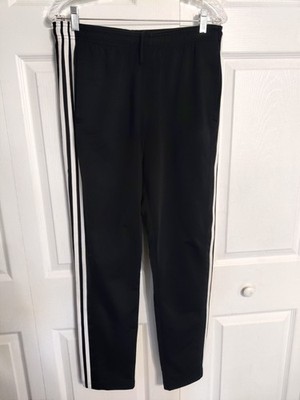 Adidas 3 Stripes Tricot Tapered PrimeGreen Joggers Size M Med Track Pants Black