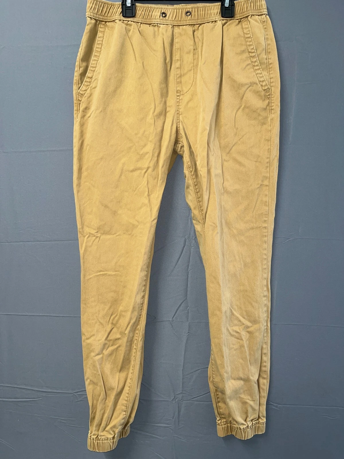 Aeropostale Jogger Pants Mens Small Khaki Cotton Tapered Leg Streetwear Casual