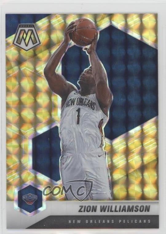 2020-21 Panini Mosaic Reactive Yellow Prizm Zion Williamson #49 ng3