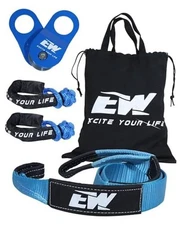 NIXFACE Offroad Recovery Kit |10-Ton Snatch Block | 3in x 8ft Tree Saver | 