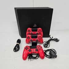 Sony PlayStation 4 Pro CUH-7215B 1TB 13.02  3 Red Controllers  very good 