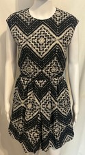 Alice + Olivia Sz 2 Aztec Tribal Geometric Mini Dress Aztec Bohemian Festival