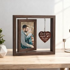 1 x Wooden Picture Frame with Heart Charm Valentine's gift Ornament Day W3P0