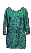 Fashion Nova Perfect Party Sequin Mini Dress XL Green Iridescent Bling Festive