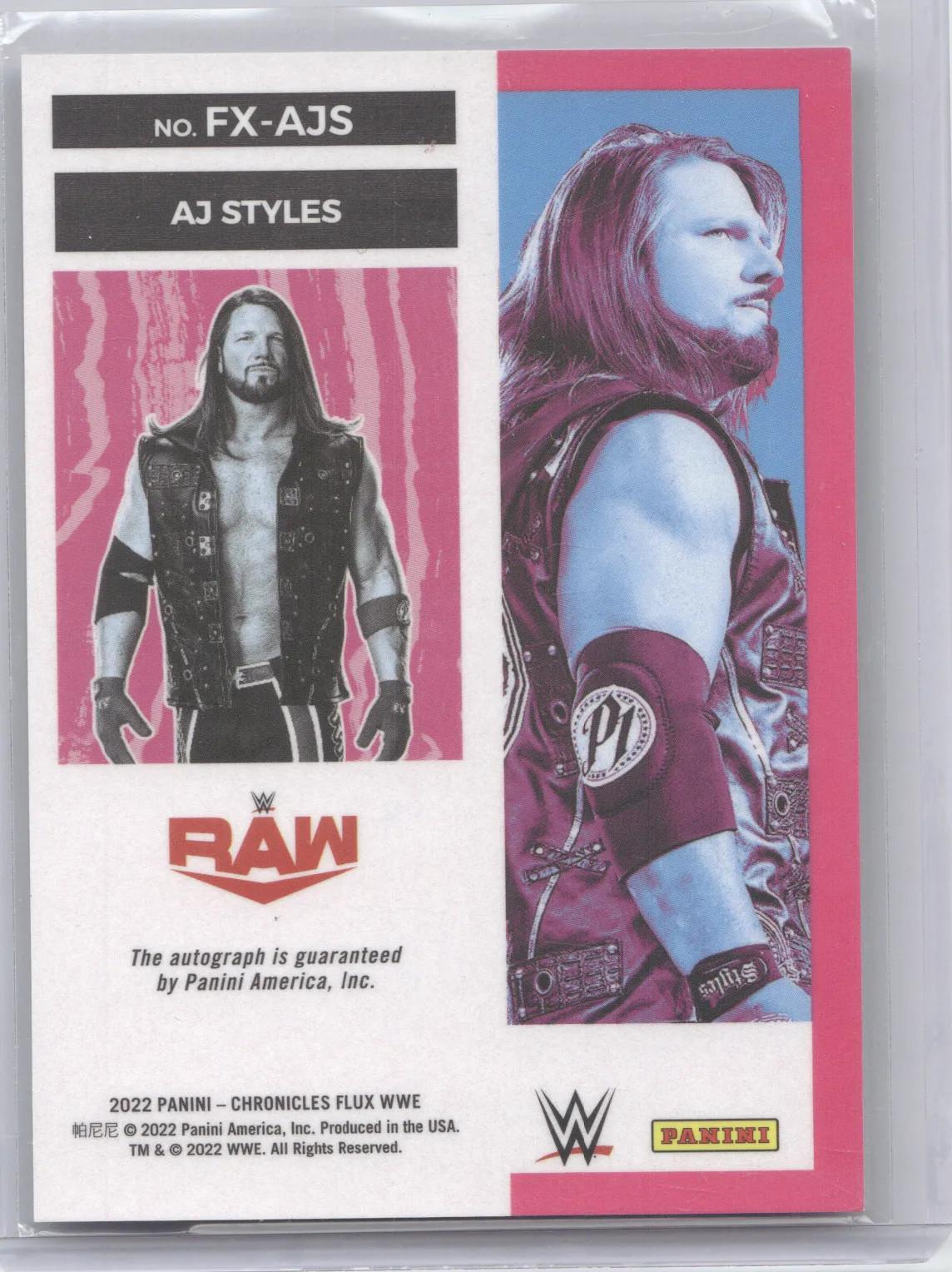 2022 Panini Chronicles Flux WWE Autograph AJ Styles #FX-AJS view 2