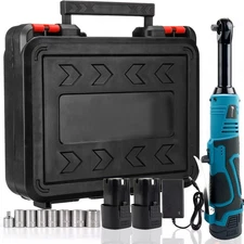 18V 3/8" Cordless Electric Ratchet Wrench Set 66 Ft-lbs 550 RPM Impact Sockets