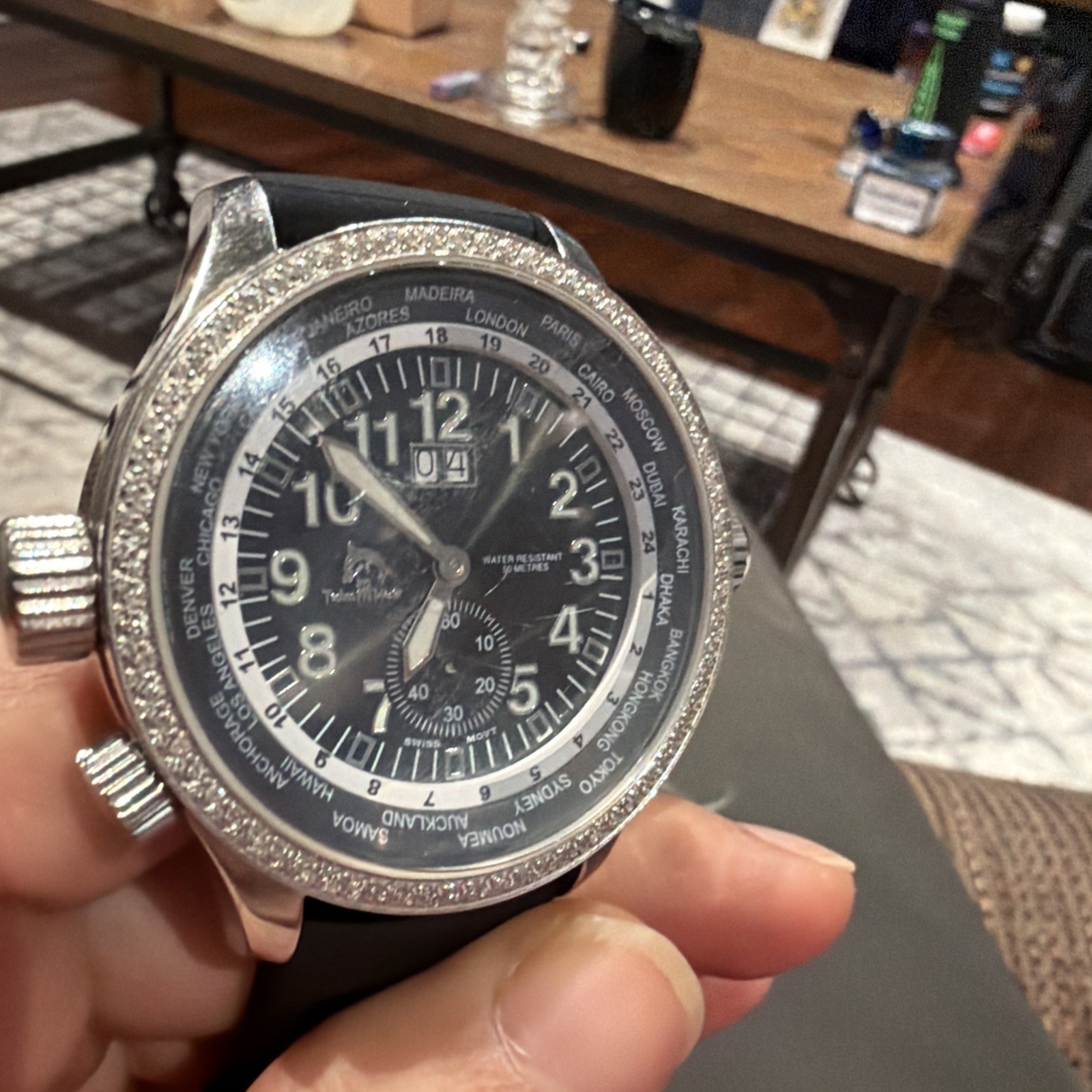 Master Diamond TM-2110 Watch Genuine Second Techno Hand Missing - vintagewatches.pk