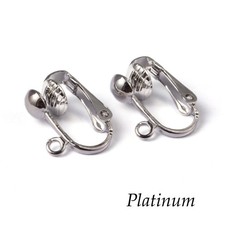20 x Simple Drop Clip Ons - Platinum Tone