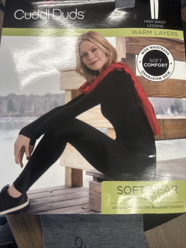 Women's Cuddl Duds Gray Warm Soft Comfort Layers Leggings M