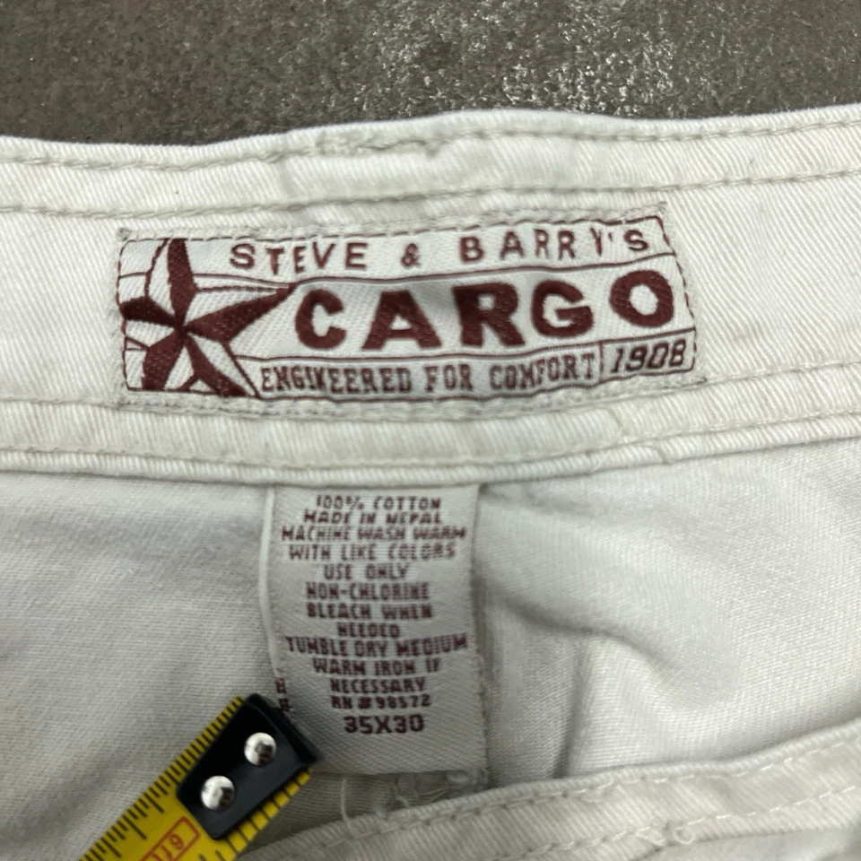 Pantalones cargo Y2K Steve & Barry’s para hombre 35 X 30 blancos holgados ropa de calle patinador años 00 Foto 3 de 4