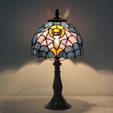Tiffany Bat Table Lamp,8In Gothic Style Lamp,Stained Glass Desk lamp,Hallowee...