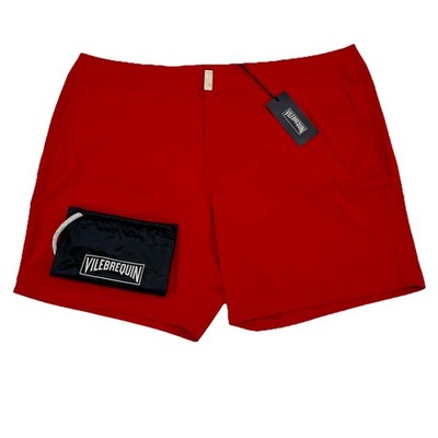 Vilebrequin Mens Swim Shorts - Merise Solid Fitted Superflex Style: MSEP713P Red