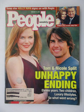 PEOPLE MAGAZINE FEBRUARY 19, 2001 TOM CRUISE NICOLE KIDMAN SPLIT REGIS PHILBIN
