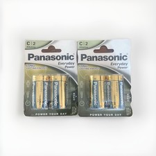 4 x PANASONIC C EVERYDAY POWER ALKALINE BATTERIES LONG LASTING 1.5V + free gift