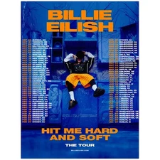 Billie Eilish Hit Me Hard And Soft Tour Poster 2025