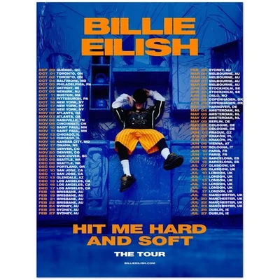 Billie Eilish Hit Me Hard And Soft Tour Poster 2025