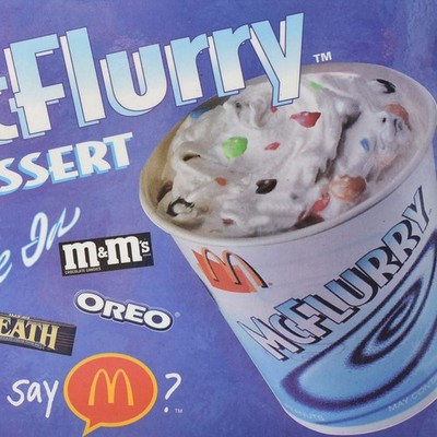 1998 McDonald's McFlurry Dessert Swirl One On M&M Butterfinger Heath Oreo