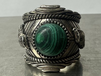 Authentic Gucci Garden Double Snake Malachite Ring (Size 7) 925