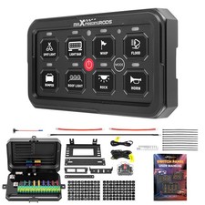 Panel de interruptores LED de 8 velocidades para ATV UTV bote marino 60A caja de control táctil universal