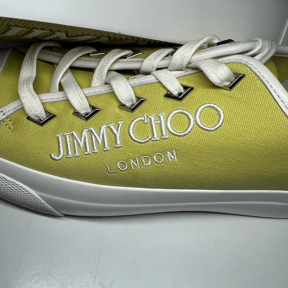 Tênis plataforma Jimmy Choo Palma Maxi Demi & Latte logotipo lona feminino tamanho 11 - Imagem 3 de 4