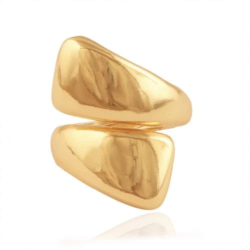 Beautiful Fancy Ring Chunky Ring Shine Gold Plated Statement Adjustable Ring