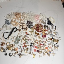 4.4 Lbs Vintage Estate Jewelry Lot Broken Wearable Tangled Craft Repair Beads