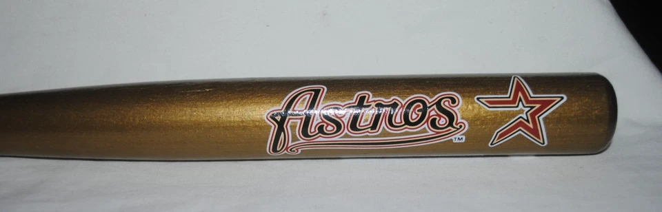 Houston Astros vintage 18" GOLD MINI BAT, mini wood baseball bat, excellent - Image 3 of 4