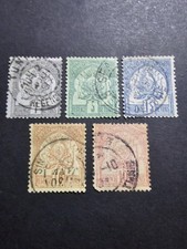 FRANCE TIMBRE COLONIE TUNISIE N°1/3/4/17/23 OBLITÉRÉ 1888