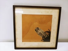 Vintage Paper Collage Mixed Media Art -Gay Interest -Male Privates Rocket Ship