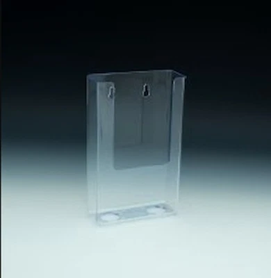 DAZZLING DISPLAYS Clear Acrylic 4" x 9" Wall Mount Brochure Holder with Rounded Corners