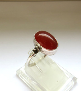 Julius Klampferer 900 Silber Ring Gr. 53 1 x Karneol Jugendstil Österreich