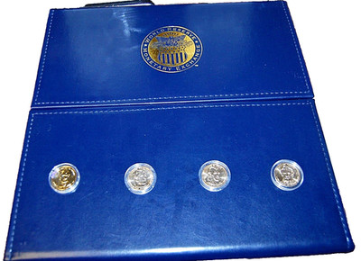 Monetary Exchange Coin Album w/ 24K 2009 Gold Plated President Coin Set   S4495