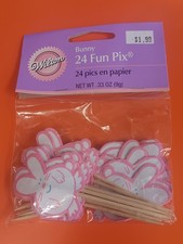 Wilton Fun Pix 24 Pack Bunny Cupcake Toppers Springtime Easter NWT 2006