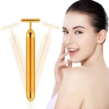 Beauty Bar 24k Gold Skin Care Face Massager Roller, 2 in 1 Electric 3D Roller...