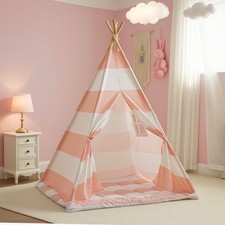 xiaowantong Teepee Tent for Kids with Padded Mat, Lights, and Carry Bag, Wash...