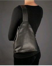 SVEN Handmade Black Napa Leather Sling Bag USA Made | Berkeley Artisan Style 710