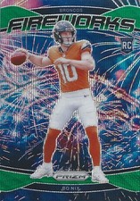 2024 Panini Prizm - Fireworks Bo Nix #23 Green Wave Prizm (RC)
