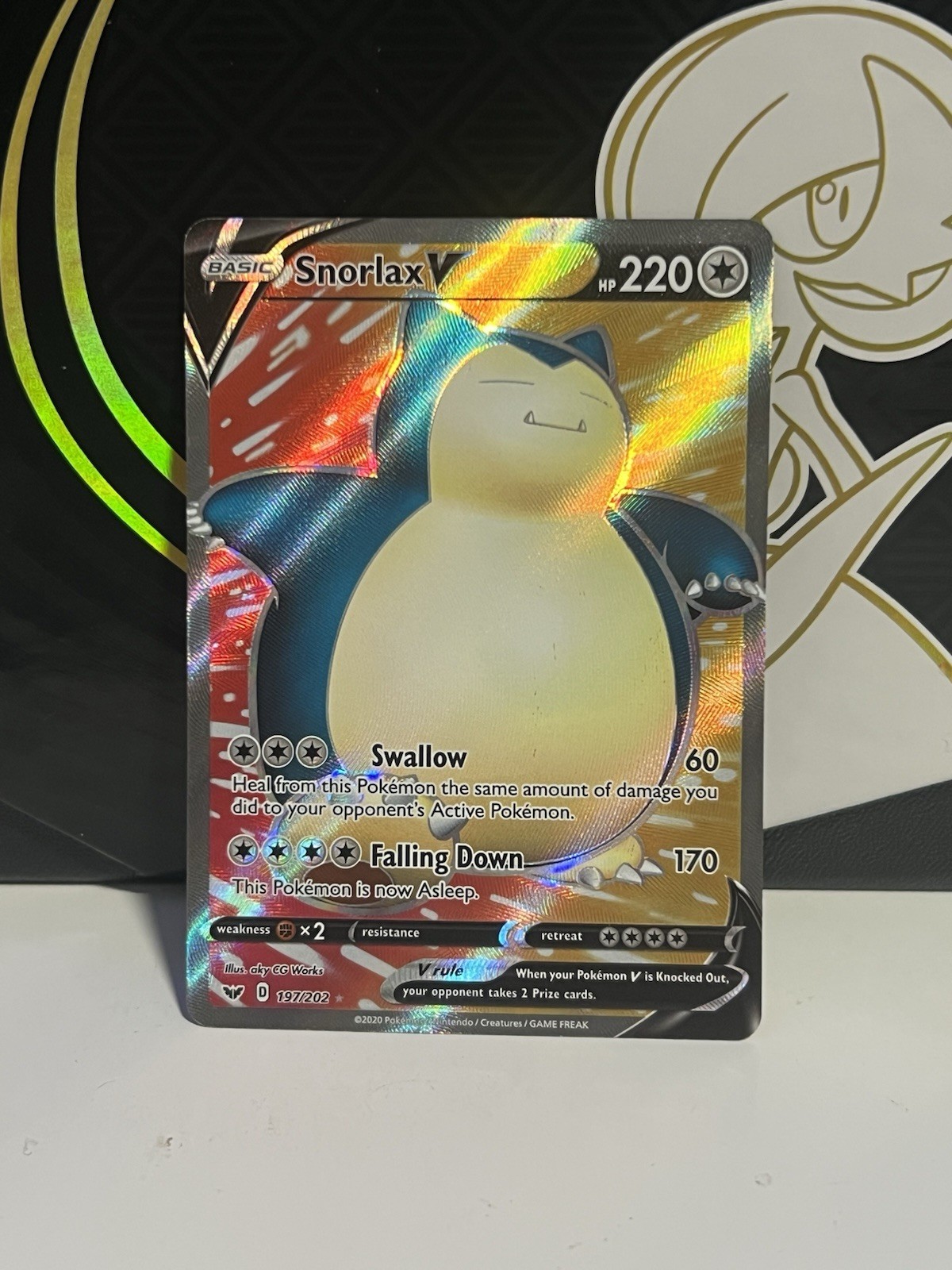 Snorlax V (Full Art) 197/202 Swsh01: Sword & Shield Holo NM Pokemon