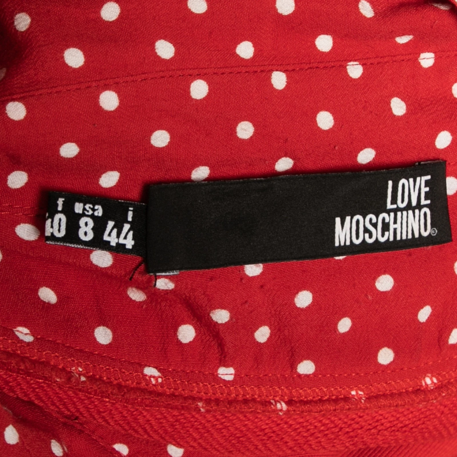 Abito a maniche corte Love Moschino rosso cotone e crepe M