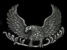 TC03159 NOS REALLY NICE  BALD EAGLE  SILVERTONE BELT BUCKLE