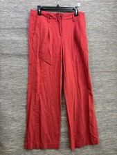 Ann Taylor Wide Leg Pants Womens Size 6 Red  High-Rise Casual Career 