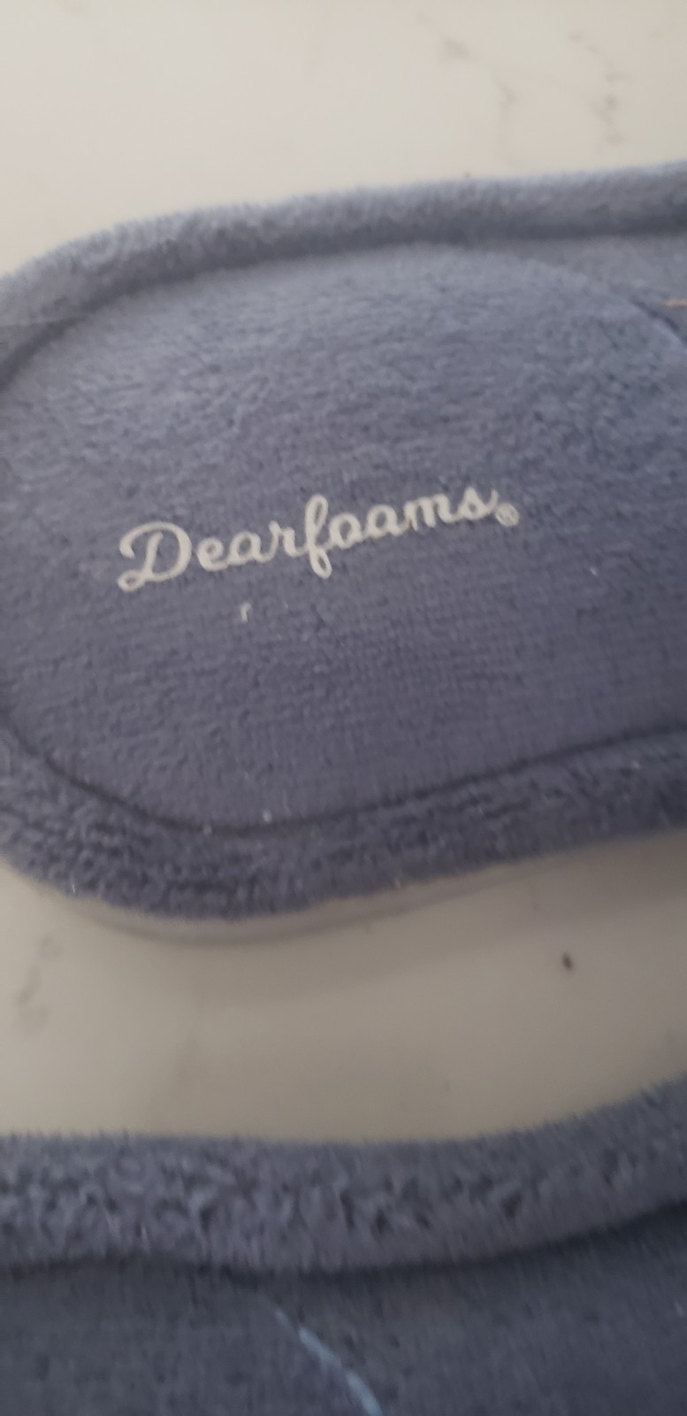 APL Dearfoams Pantofole con scivolo a righe blu in memory foam grandi 9 10