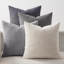 Decorative Throw Pillow Covers 18x18 Inch 18" x 18" Pack of 4 Neutral Grey