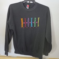Vintage 90s Mickey Mouse DISNEY Unlimited Sweatshirt Large Black Embroidered