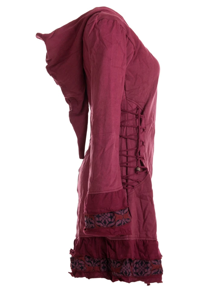 Vishes Baumwolljacke Rüschen Zipfelkapuze Elfenjacke Larp Hippie Unikat - Bild 2 von 2